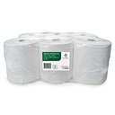 Håndklæderulle, 2-lags, 130m x 20,3cm, Ø19cm, hvid, 100% nyfiber, (6 stk.)