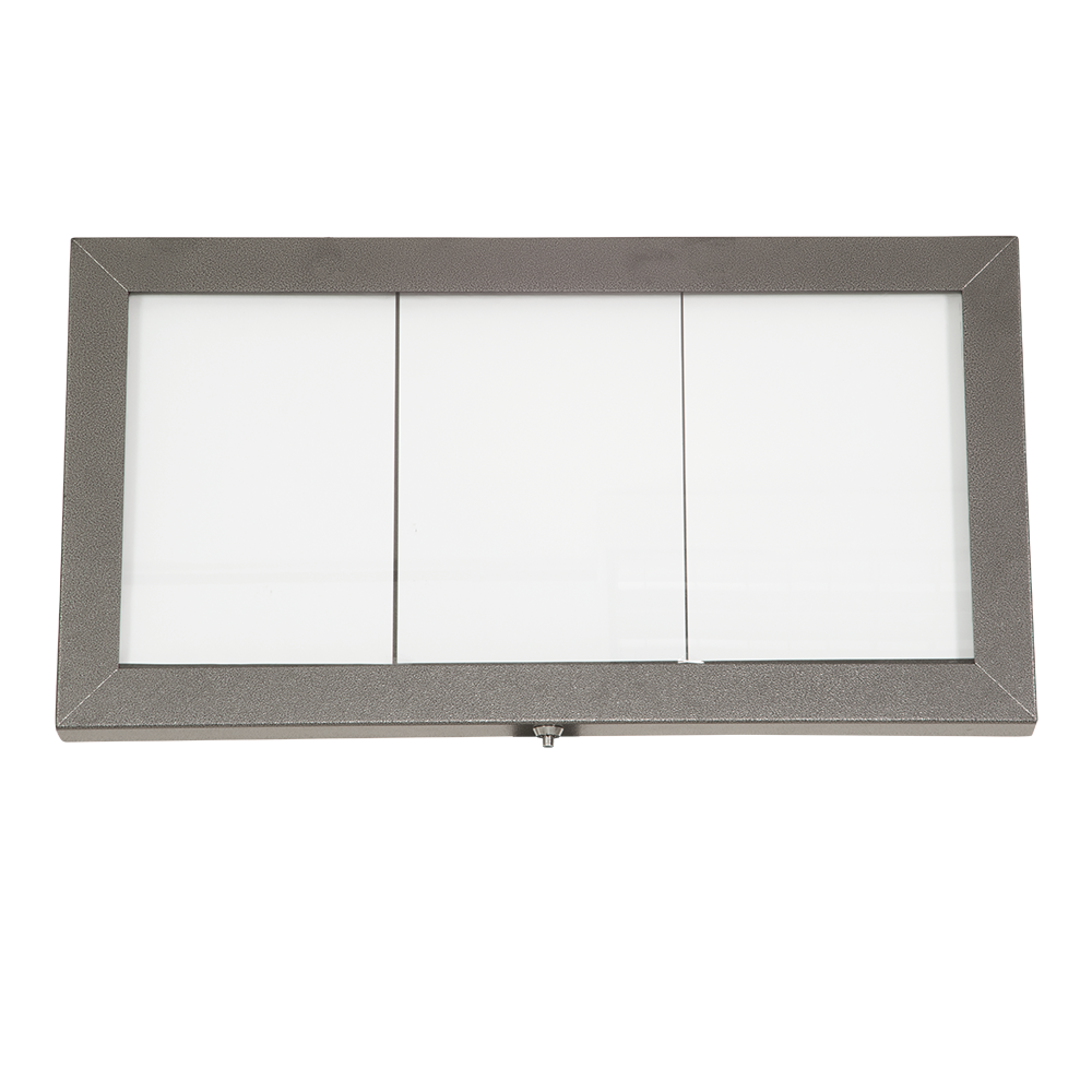 LED Lys-displaykasse, Securit, coated steel,  inkl. stømstik, 3xA4, lakeret stål, 38,6x71,7x7,4 cm, stål/glas, sort, (1 stk.)