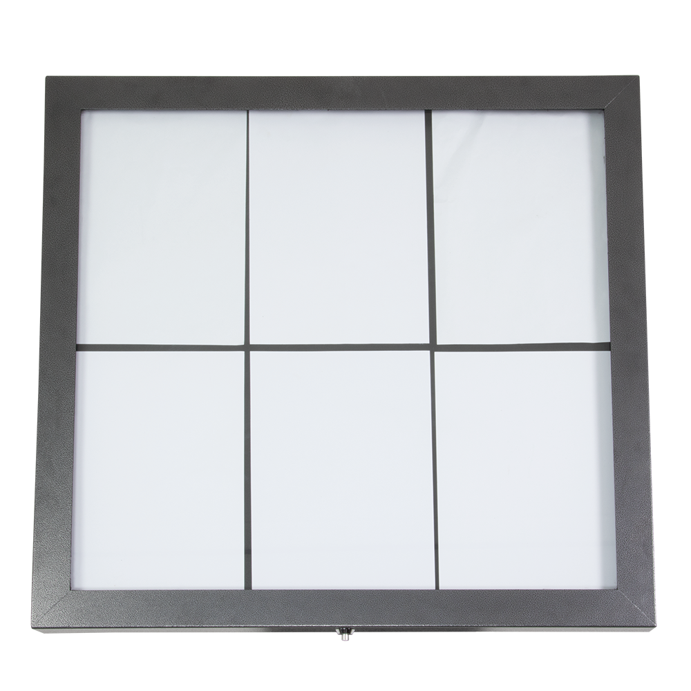LED Lys-displaykasse, Securit, coated steel, inkl. Strømstik, 67,2x70,2x4,6 cm, 6xA4, lakeret stål, sort, (1 stk.)