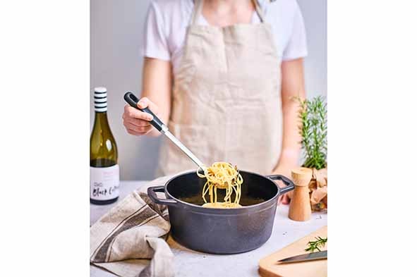 Spaghettiske, rustfri stål, sort, (1 stk.)