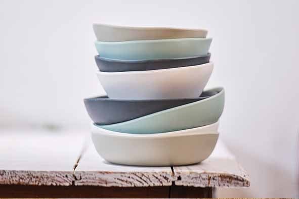 Suppetallerken, rund, Ø21,2x3,9cm, lysegrå, melamin, KUPO, (6 stk.)
