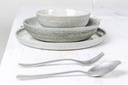 Suppetallerken, rund, Ø22,5x4,5cm, støvet hvid, stentøj, SHADE, (12 stk.)