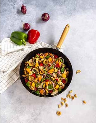 Wok pande, Ø30cm, carbon, non-stick, alle varmeplader, FUSION, (1 stk.)