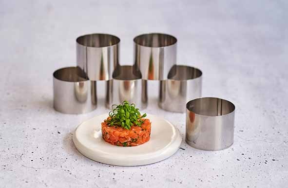 Madring til anretning, Ø7x5,5cm, rustfrit stål, INOX, (6 stk.)