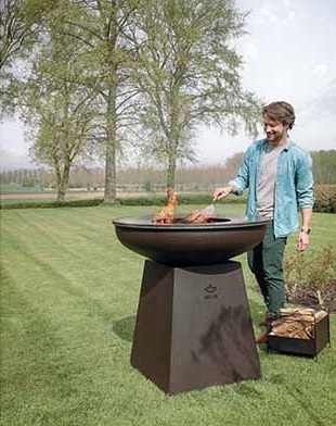Bålgrill, Ø99cm, sort, cortenstål, White Fire, BARBECUES, (1 stk.)