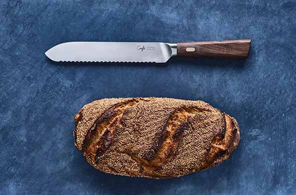 Brødkniv, 20cm, valnødshåndtag, Crafts, Couteaux & Co, (1 stk.)