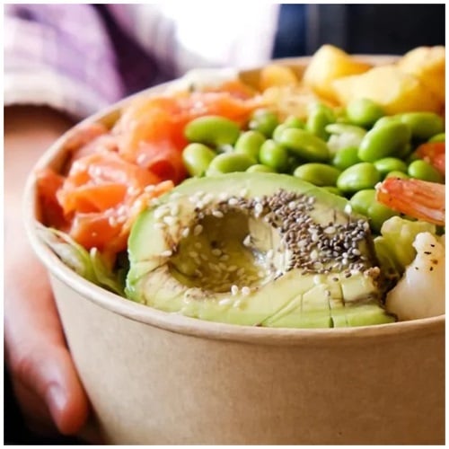 Salatskål, 6,9cm, Ø14,6 cm, 750 ml, brun, pap/PE, tilhørende 10306, (500 stk.)