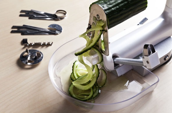 Spiralizer, multifunktionel, hvid, rustfrit stål, (1 stk.)