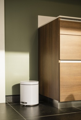 Toiletspand med vippelåg, 3L, hvid, rustfrit stål, WASTY, (1 stk.)