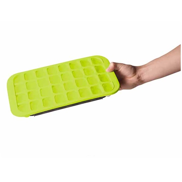 Isterningbakke til 32stk, silikone, grøn, (1 stk.) 