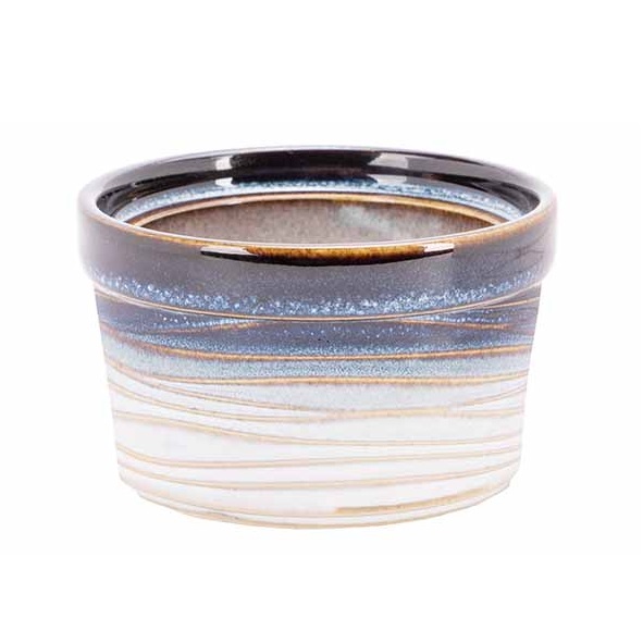 Ramekin, Ø7x4,3cm, hvid/blå, NORA, (12 stk.)