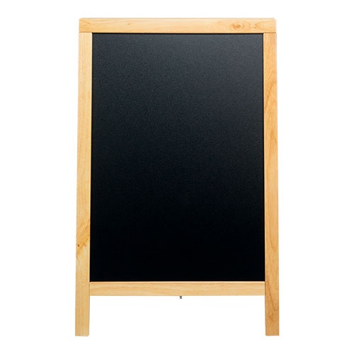 A-skilt / gadeskilt til kridtmarkere, Securit, DELUXE, lille: 85x55 cm, gummitræ, teak farvet, (1 stk.)