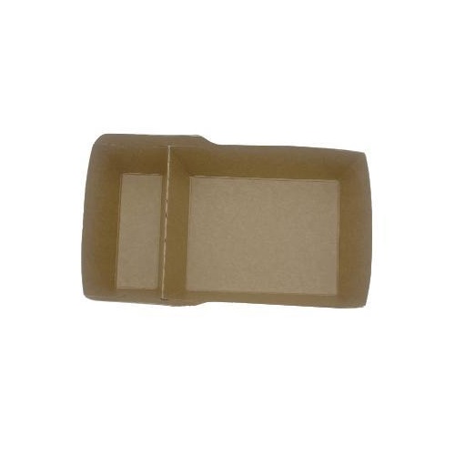 Pommes Frites Bakke, 2-rums, 19/16x10,5/8,5x4,5/3,5cm, pap/PE, brun, (480 stk.)