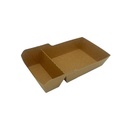 Pommes Frites Bakke, 2-rums, 19/16x10,5/8,5x4,5/3,5cm, pap/PE, brun, (480 stk.)