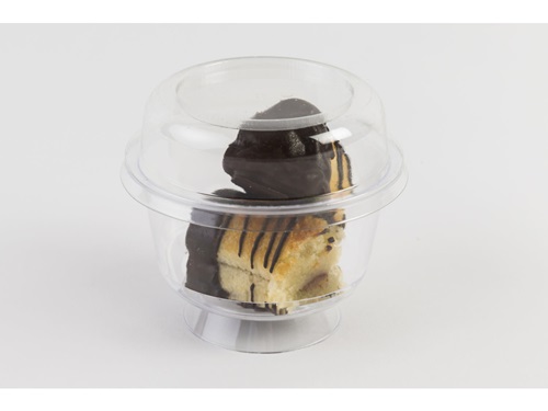 Dessertbæger på fod, u. låg, 6cm, Ø9,5cm, 200 ml/220 ml, klar, PS, (600 stk.)