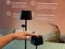 LED bordlampe, MALTA, Securit, ledningsfri og genopladelig, sort, (1 stk.)