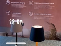 LED bordlampe ROMA, Securit, ledningsfri og genopladelig, gylden/sort (1 stk.)