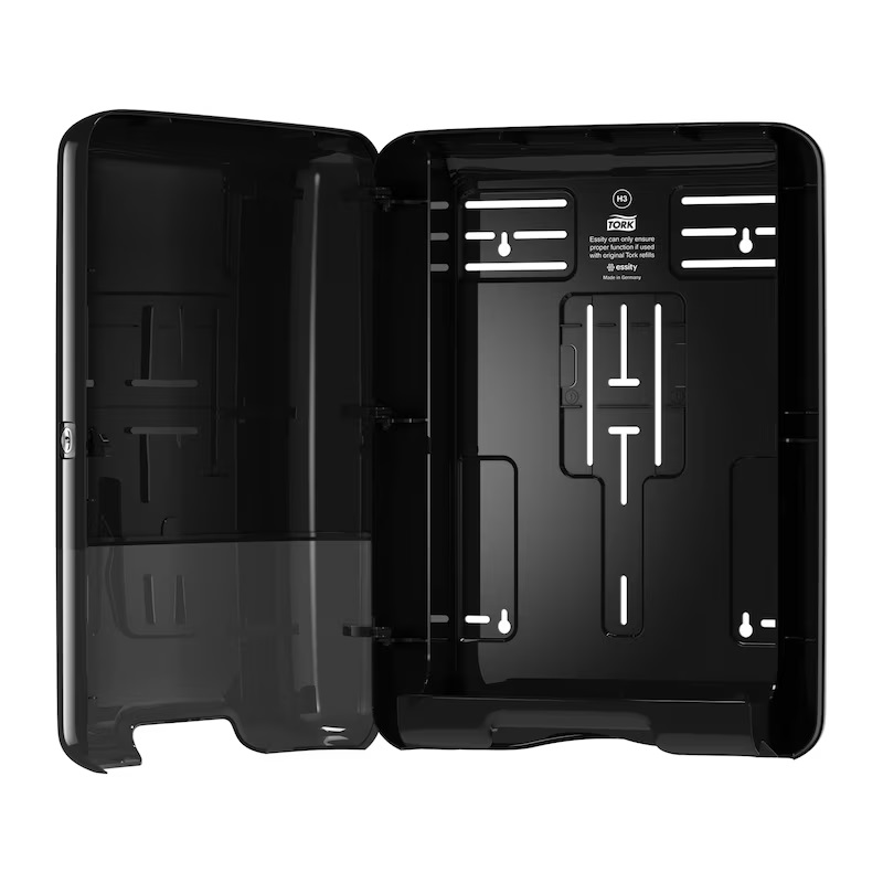Papirdispenser til håndklædeark, Singlefold/C-Fold, Sort, H3, 553008, Tork, (1 stk.)