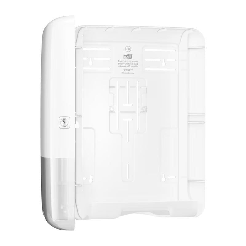 Papirdispenser til håndklædeark, Singlefold/C-Fold, hvid, H3, 553000, Tork, (1 stk.)