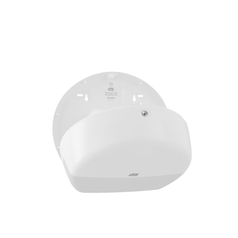 Papirdispenser til toiletpapir, Mini Jumbo, hvid, T2, 555000, Tork, (1 stk.)