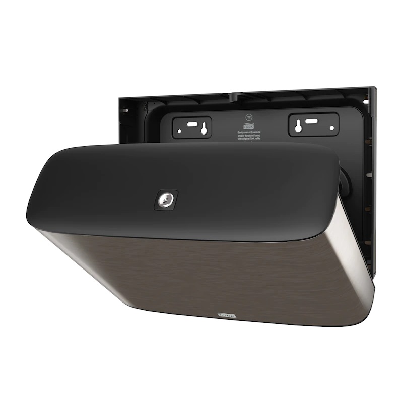 Papirdispenser til toiletpapir, Mini, Jumbo, rustfri stål, T2, 460006, Tork, (1 stk.)