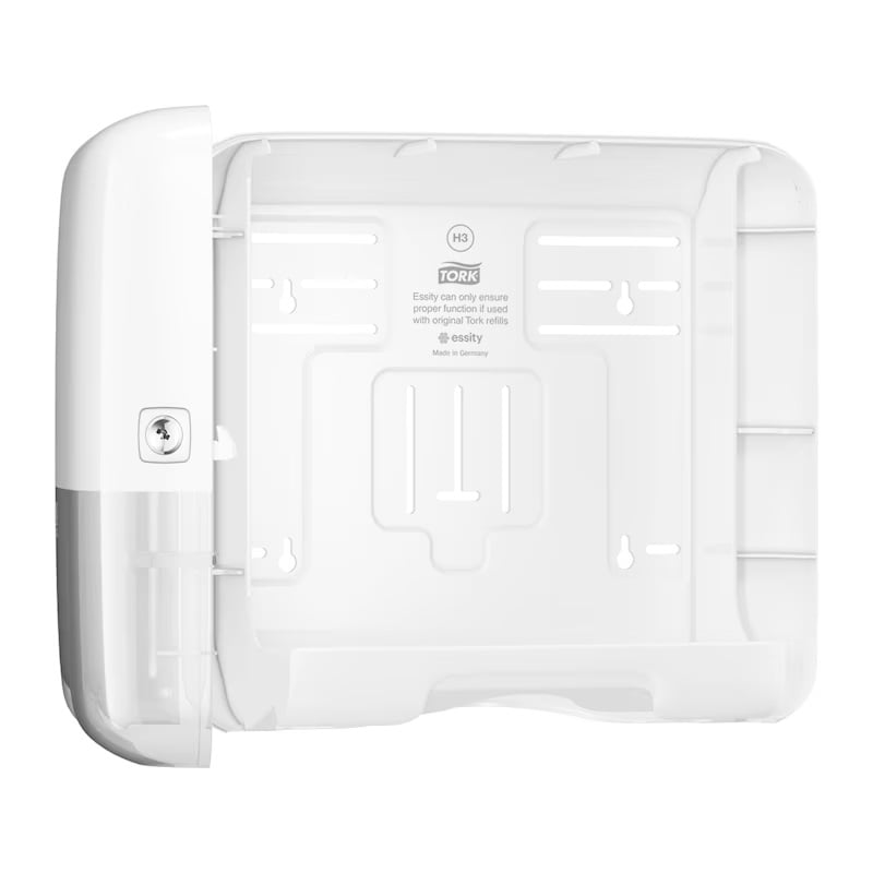 Papirdispenser til håndklædeark, Singlefold/C-Fold, Mini, hvid, H3, 553100, Tork, (1 stk.)