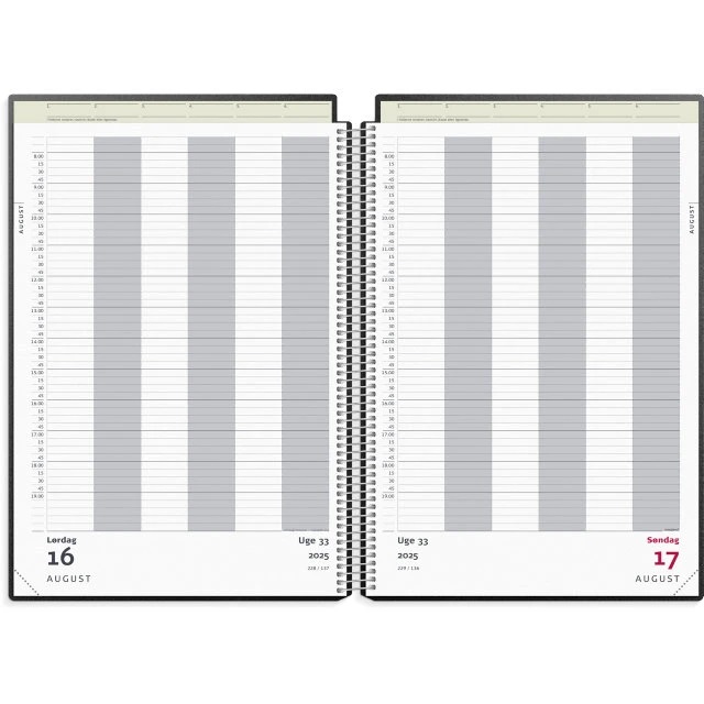 Aftalekalender 2025, Mayland, A4, sort, 21x29,7cm, 1dag/side, (1 stk.)