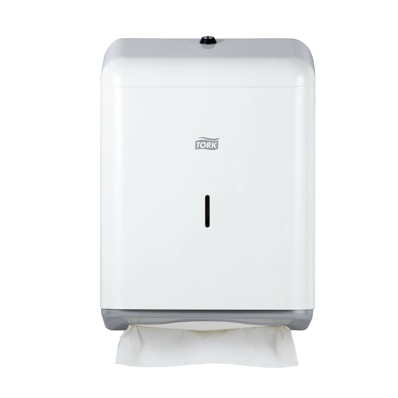 Papirdispenser til håndklædeark, Singlefold/C-Fold, hvid, H3, 208140, Tork, (1 stk.)