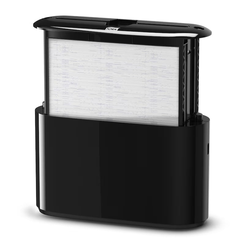 Papirdispenser til håndklædeark, Xpress, fristående, Multifold, sort, H2, 552208, Tork, (1 stk.)