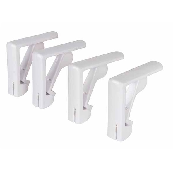 Dugklemme, plast, 5,5x5,5x1,7cm, hvid, (sæt á 4 stk.)