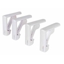 Dugklemme, plast, 5,5x5,5x1,7cm, hvid, (sæt á 4 stk.)