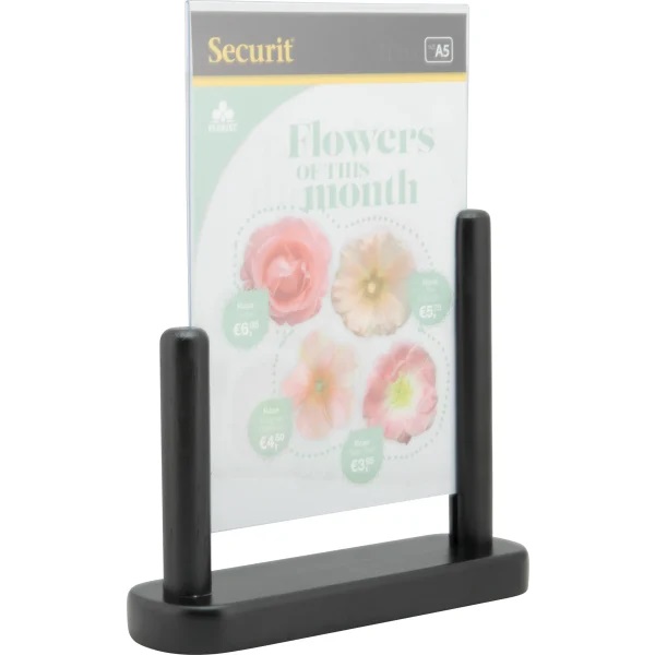 Displayramme, A4, sort træ, 32,3x27,1x7cm, Securit, (1 stk.)