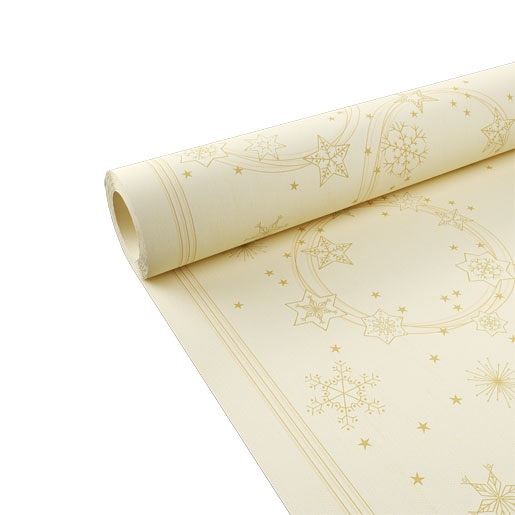 Rulledug, Dunicel, 1,18x25m, "Star Shine Cream", Duni, (2 stk.)
