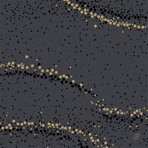 Middagsserviet, 40x40cm, Dunisoft, "Golden Stardust Black", Duni, (360 stk.)