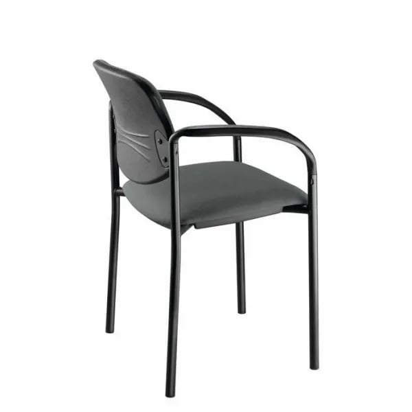 Mødestol med armlæn, Meet, sort, stof, (4 stk.)