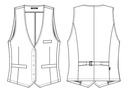 Damevest, sort, 65/35% PES/CO, Kentaur, fra 2XS til 2XL (1 stk.)