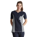 Dame funktionspolo, navy/chambray grå, 65/35% PES/CO, Kentaur, fra XS til 2XL (1 stk.)