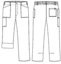 Unisex flex buks, hvid, 50/50% CO/PES, Kentaur, fra XS til 2XL (1 stk.)