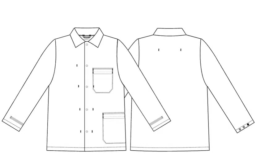 Unisex jakke ekstra lang, hvid, 65/35% PES/CO, Kentaur, fra XS til 2XL (1 stk.)