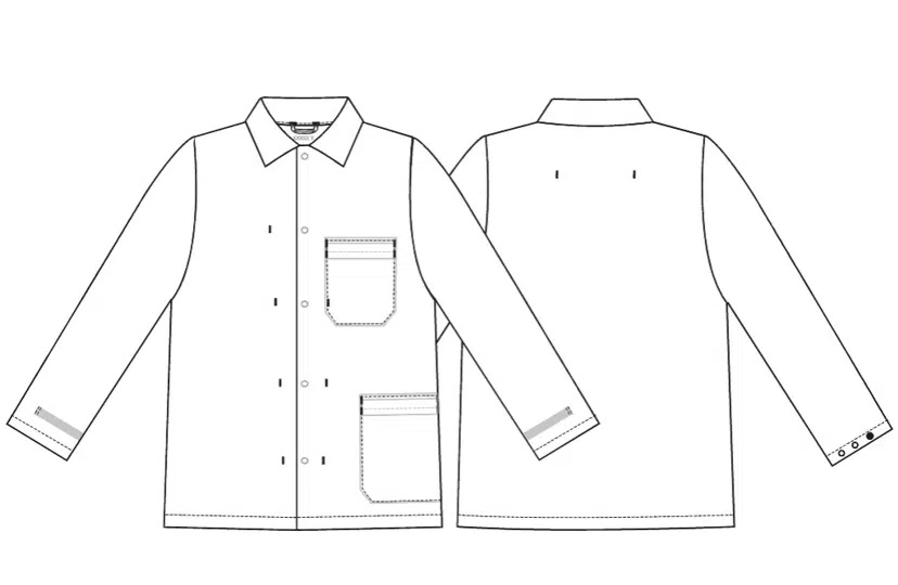 Unisex jakke ekstra lang, hvid, 65/35% PES/CO, Kentaur, fra XS til 2XL (1 stk.)