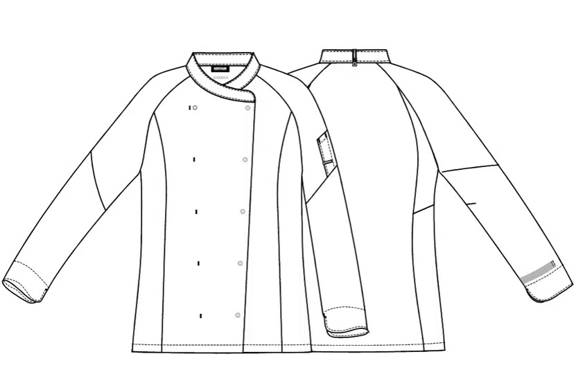 Dame kokke-/tjenerjakke, sort, 65/35% PES/CO, Kentaur, fra 2XS til 2XL (1 stk.)