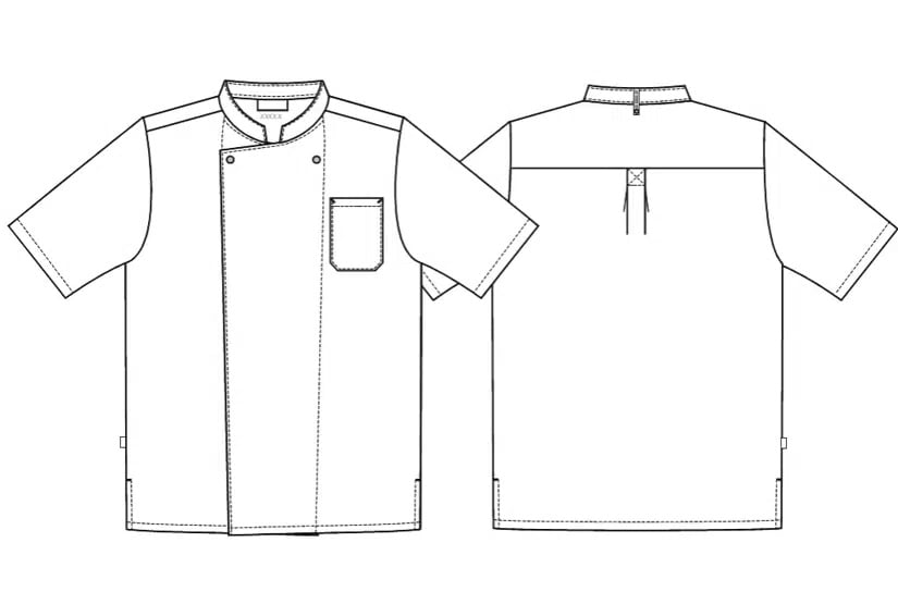 Unisex kokke-/servicejakke s/s, sort, 65/35% PES/CO, Kentaur, fra 2XS til 2XL (1 stk.)
