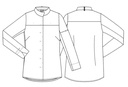 Dame kokkeskjorte, sort, 65/35% PES/CO, Kentaur, fra XS til 2XL (1 stk.)