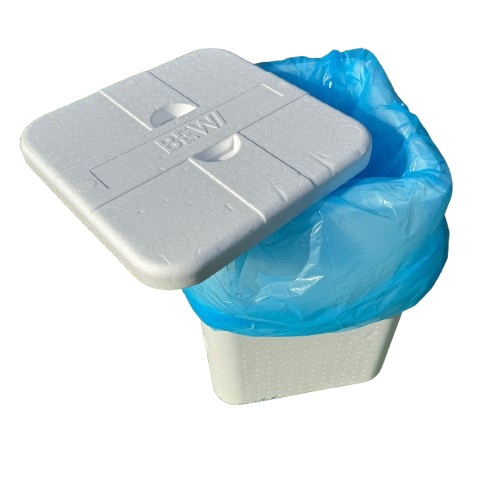 Grøntsagstønde, firkantet spand, termo, L60,5xB39,5xH39,5 cm, EPS, med låg, hvid, (2 stk.)