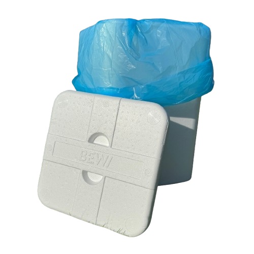 Grøntsagstønde, firkantet spand, termo, L60,5xB39,5xH39,5 cm, EPS, med låg, hvid, (2 stk.)
