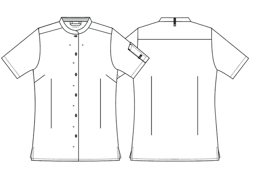 Dame kokke-/serviceskjorte, hvid, 65/35% rPES/CO, Kentaur, fra XS til 2XL (1 stk.)