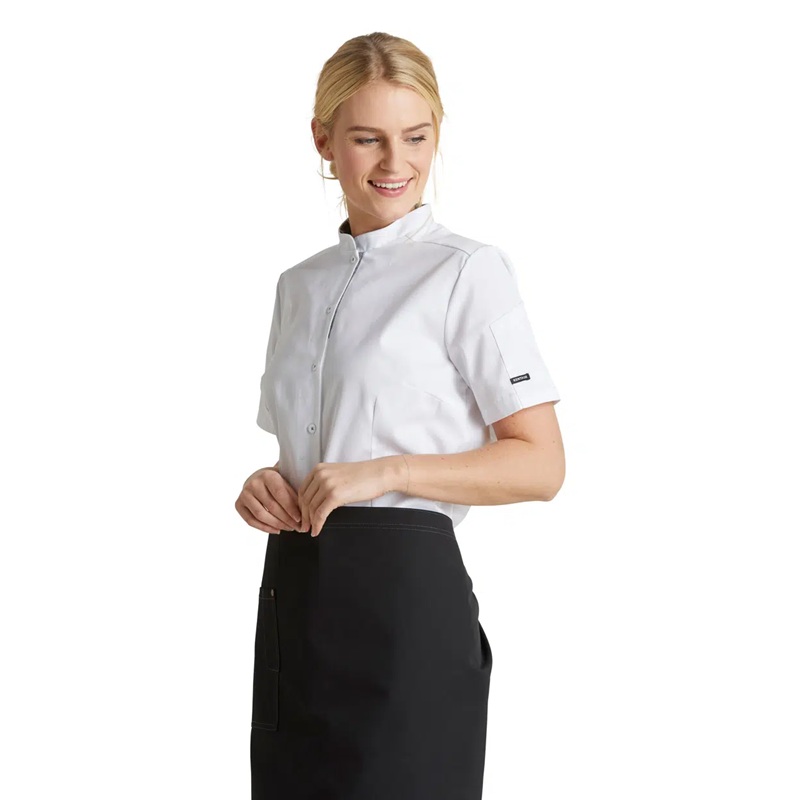 Dame kokke-/serviceskjorte, hvid, 65/35% rPES/CO, Kentaur, fra XS til 2XL (1 stk.)