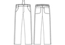 Unisex buks, sort/hvid, 65/35% PES/CO, Kentaur, fra XS til 2XL (1 stk.)
