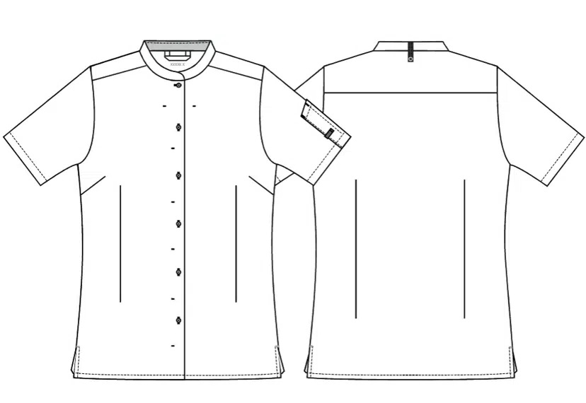 Dame kokke-/serviceskjorte, sort, 65/35% rPES/CO, Kentaur, fra XS til 2XL (1 stk.)