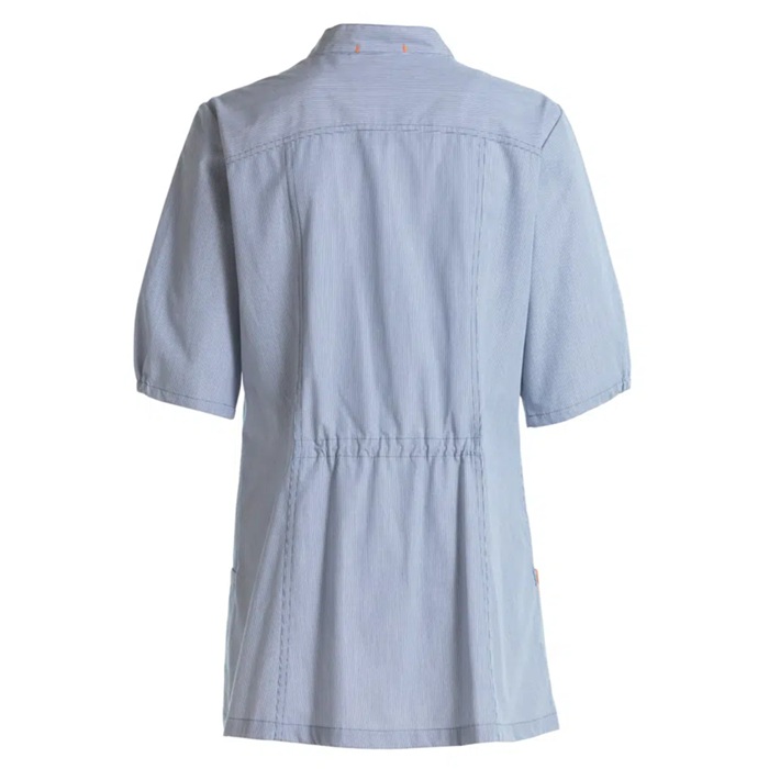 Dame tunika, blå/hvid strib, 60/40% CO/PES, Kentaur, fra XS til 2XL (1 stk.)
